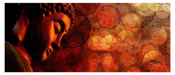 Obraz - Budha v červených tónoch (120x50 cm)