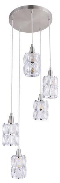 GLOBO 15760-5 WOLLI závesné svietidlo moderné/dizajnové 5xE14 40W IP20 nikel