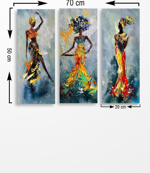 ASIR Súbor obrazov AFRICKÉ ŽENY 70 cm MDF