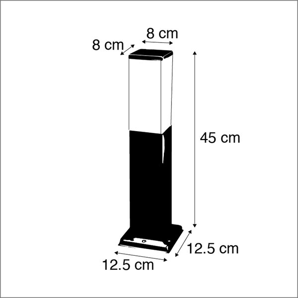 Inteligentná vonkajšia lampa 45 cm oceľ vrátane Wifi P45 - Malios