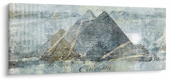 Obraz - Pyramídy v modrom filtri (120x50 cm)