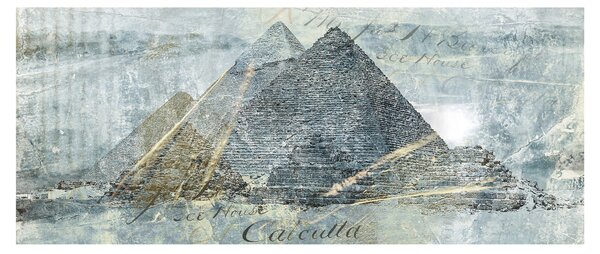 Obraz - Pyramídy v modrom filtri (120x50 cm)
