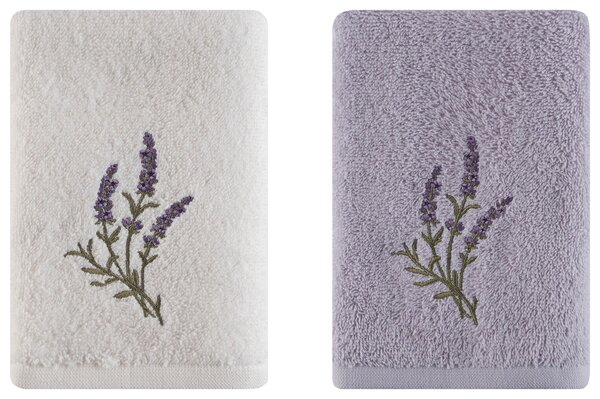 SADA FROTÉ UTERÁKOV, 40/60 cm, lila, biela Esposa - Kúpeľňový textil