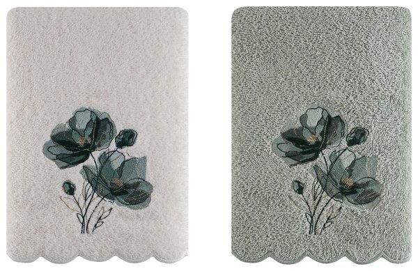 SADA FROTÉ UTERÁKOV, 40/60 cm, biela, šalviovozelená Esposa - Kúpeľňový textil
