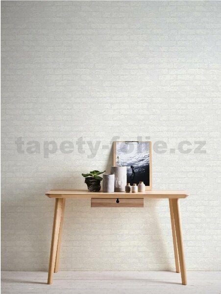 Vliesové tapety na stenu 37737-1, rozmer 10,05 m x 0,53 m, tehlová stěna bílá, A.S. Création