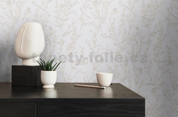 Vliesové tapety na stenu Casual Living 39546-2, rozmer 10,05 m x 0,53 m, lúčne kvety a trávy sivé, A.S. Création