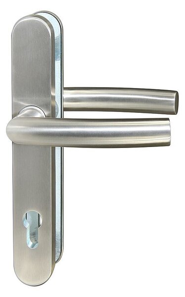 Bezpečnostné kovanie RICHTER R.811.PZ.92.N.TB3 bez prekrytia vložky, kľučka-kľučka, Otvor na cylindrickú vložku PZ, RICHTER Nerez matný, 92 mm