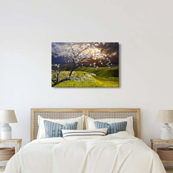 Obraz - Rozkvitnutý strom v krajine (90x60 cm)