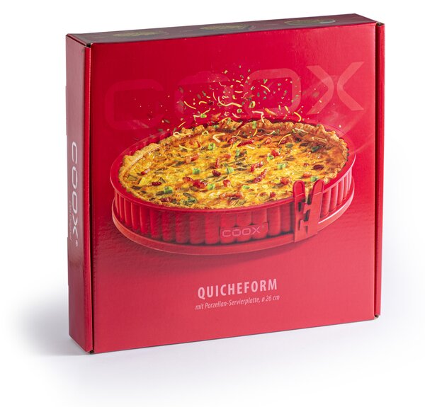 Forma na koláč coox QUICHE s porcelán. základňou priemer 26 cm Farba: Červená
