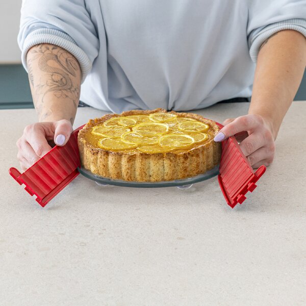 Forma na koláč coox QUICHE se skleněn. základňou a nožkami priemer 18 cm Farba: Červená
