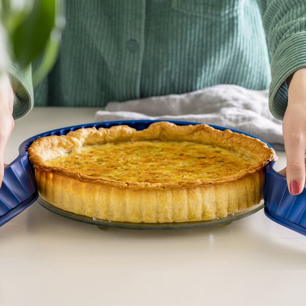 Forma na koláč coox QUICHE priemer 26 cm se sklen. základňou a nožkami Farba: Modrá