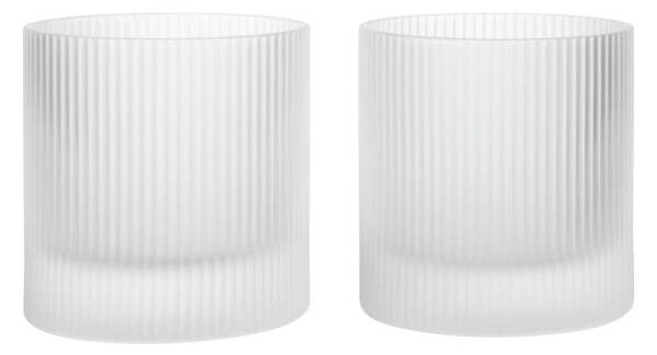 Ferm Living Poháre na vodu Ripple Tumbler set 2 ks, frosted