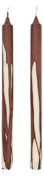 Ferm Living Sviečky Dryp set 2 ks, dark chocolate
