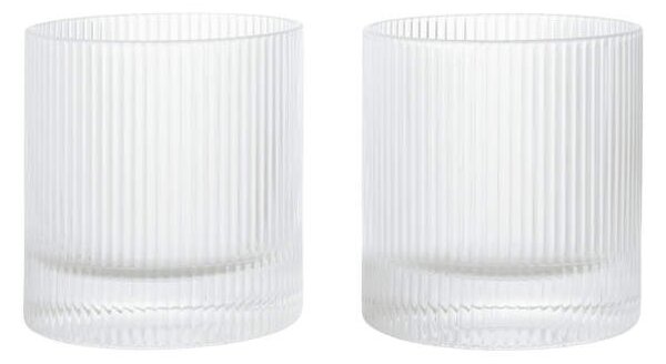 Ferm Living Poháre na vodu Ripple Tumbler set 2 ks, clear