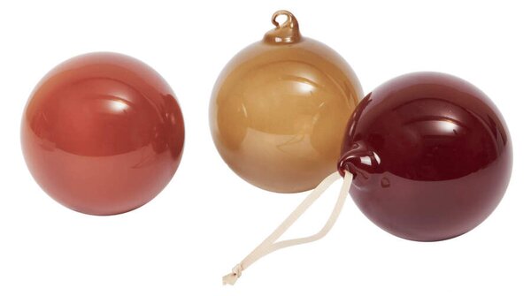 Ferm Living Vianočné banky Glass Baubles L set 3 ks, roseate opaque
