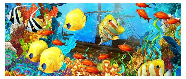 Obraz - Farebný koralový útes (120x50 cm)