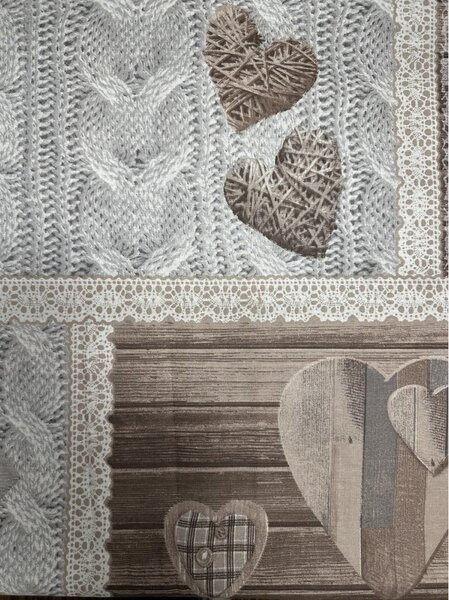 Bavlnená látka Shabby love béžové srdiečka, š. 145 cm Farba Béžová Rozmery Šírka 145 cm