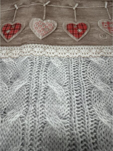 Bavlnená látka Shabby love červené srdiečka, š. 145 cm Farba Červená Rozmery Šírka 145 cm