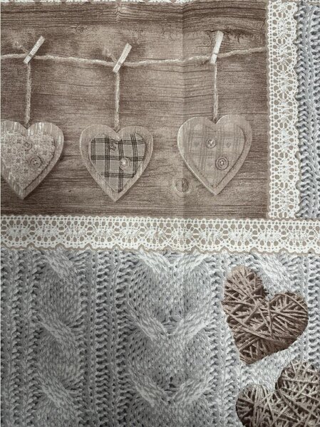 Bavlnená látka Shabby love béžové srdiečka, š. 145 cm Farba Béžová Rozmery Šírka 145 cm