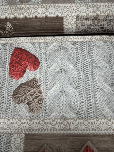 Bavlnená látka Shabby love červené srdiečka, š. 145 cm Farba Červená Rozmery Šírka 145 cm