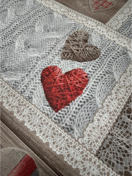 Bavlnená látka Shabby love červené srdiečka, š. 145 cm Farba Červená Rozmery Šírka 145 cm