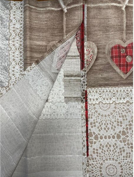 Viacúčelová bavlnená prikrývka Shabby love červené srdiečka Farba Červená Rozmery 250x290 cm