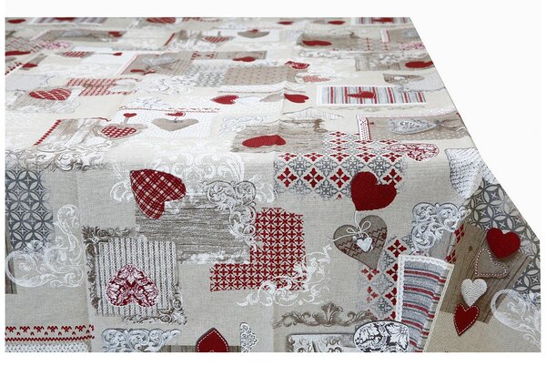 Dekoračná látka patchwork červené srdiečka, š. 140 cm Farba Červená Rozmery Šírka 140 cm
