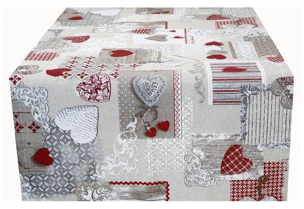 Dekoračná látka patchwork červené srdiečka, š. 140 cm Farba Červená Rozmery Šírka 140 cm