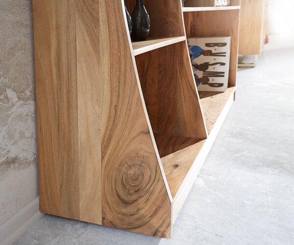 DELIFE Regál Live-Edge 120 cm akácia prírodná pravá