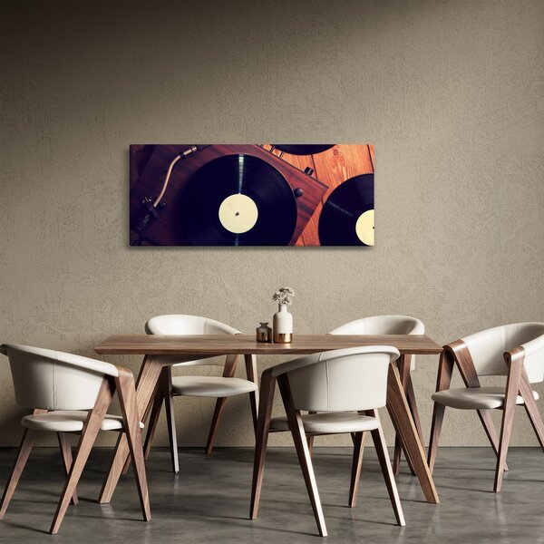 Obraz gramofónových dosiek (120x50 cm)