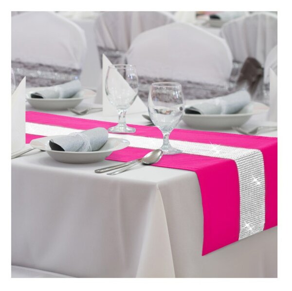 Behúň na stôl Glamour fuchsia so zirkónmi Farba Fuchsia Rozmery 40x110 cm