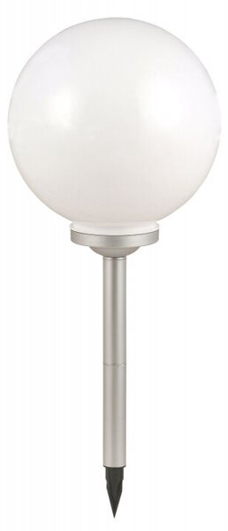 Globo 3378 solárne svietidlo zapichovacia guľa D300mm LED 0,06W 4000K, 1x Ni MH AA 600mAh, IP44, strieborná, biela