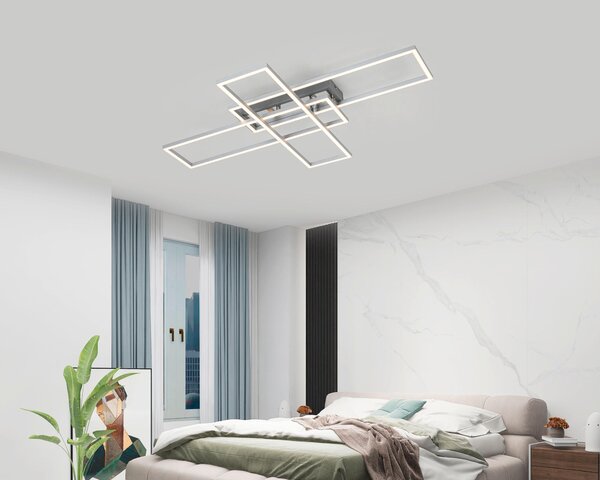 STROPNÉ LED SVIETIDLO, 82,5/55/8 cm Novel - Interiérové svietidlá