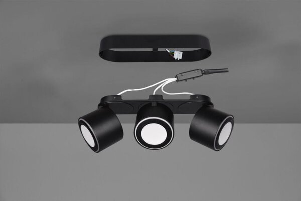 TRIO 652910332 TAURUS stropné/zápustné bodové svietidlo LED 3x3,5W/340lm, 3x1,5W/110lm 3000K matná čierna
