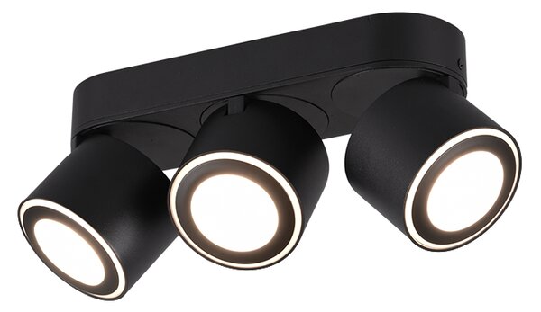 TRIO 652910332 TAURUS stropné/zápustné bodové svietidlo LED 3x3,5W/340lm, 3x1,5W/110lm 3000K matná čierna