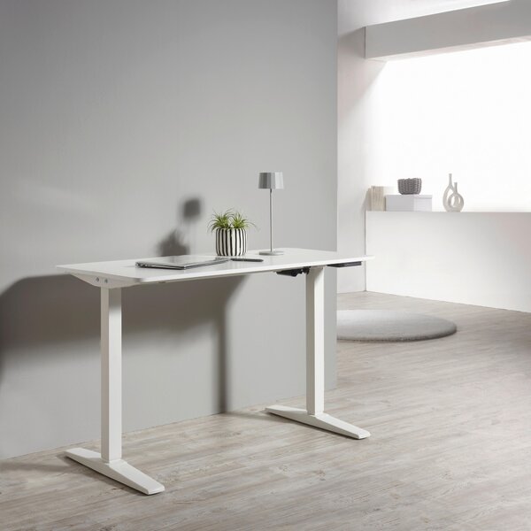PÍSACÍ STÔL, biela, 120/60/75-120 cm Carryhome - Kancelárske stoly