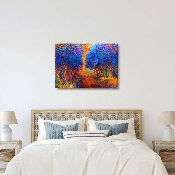 Obraz - jesenné koruny stromov, moderný impresionizmus (70x50 cm)