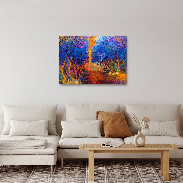 Obraz - jesenné koruny stromov, moderný impresionizmus (70x50 cm)