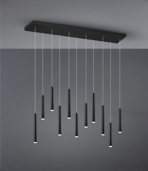 TRIO 321611132 TUBULAR závesné svietidlo LED 11x2,5W/220lm 3000K matná čierna, switchdimmer