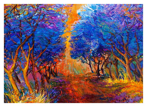 Obraz - jesenné koruny stromov, moderný impresionizmus (70x50 cm)