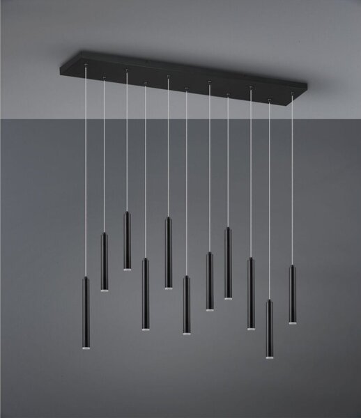 TRIO 321611132 TUBULAR závesné svietidlo LED 11x2,5W/220lm 3000K matná čierna, switchdimmer