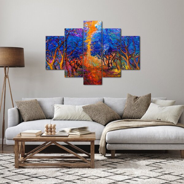 Obraz - jesenné koruny stromov, moderný impresionizmus (150x105 cm)