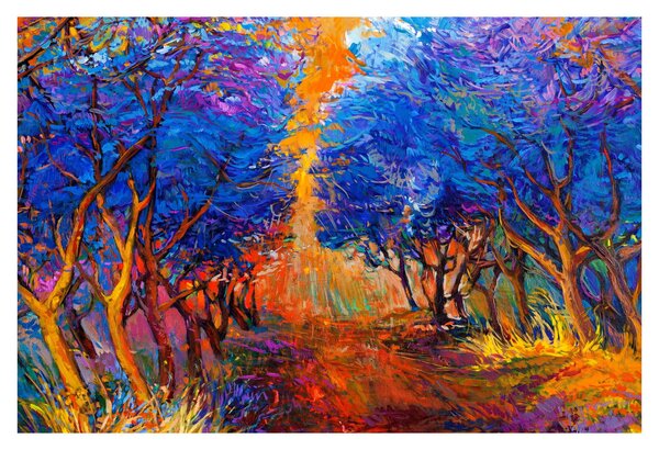 Obraz - jesenné koruny stromov, moderný impresionizmus (90x60 cm)