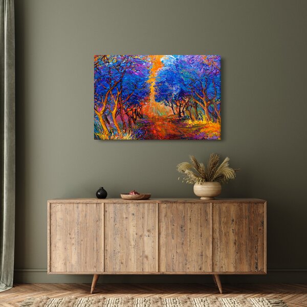 Obraz - jesenné koruny stromov, moderný impresionizmus (90x60 cm)