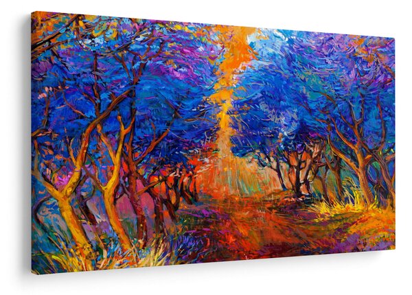 Obraz - jesenné koruny stromov, moderný impresionizmus (90x60 cm)