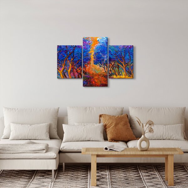 Obraz - jesenné koruny stromov, moderný impresionizmus (90x60 cm)