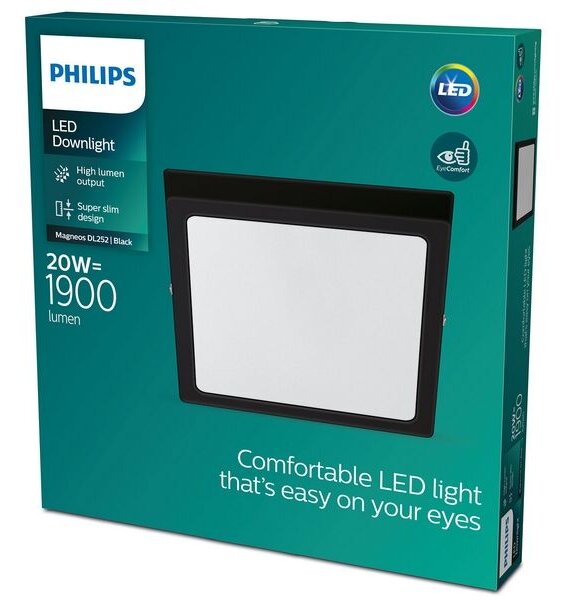 Philips 8719514328822 Magneos Slim DL252 stropné svietidlo LED 20W/1900lm 2700K čierna