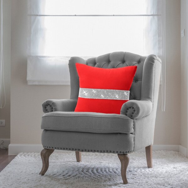 Obliečka na vankúš Glamour so zirkónmi červená Farba Červená Rozmery 40x40 cm