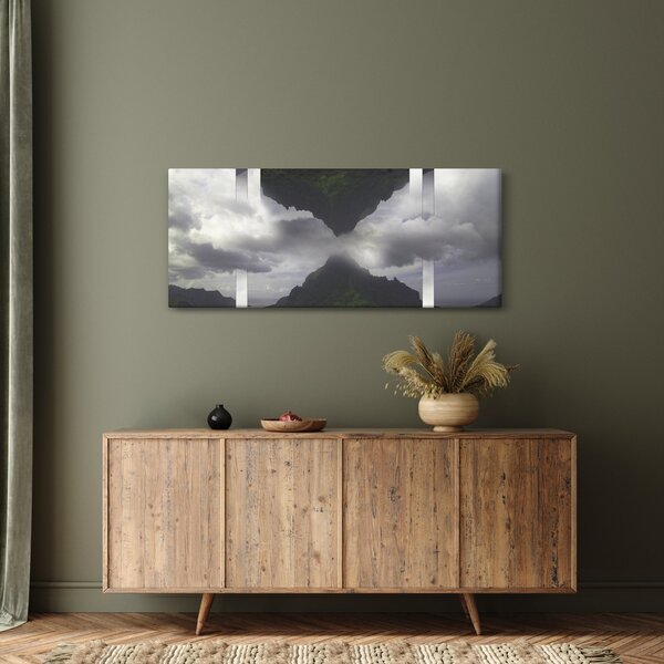 Obraz - Hory na Islande, geometrická koláž (120x50 cm)