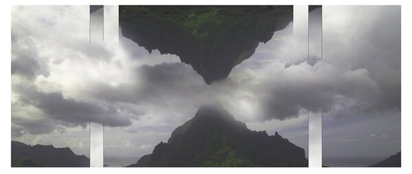 Obraz - Hory na Islande, geometrická koláž (120x50 cm)